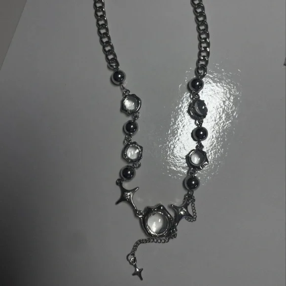 🌌Y2K Starry Galaxy Silver Chain Necklace - Picture 2 of 3